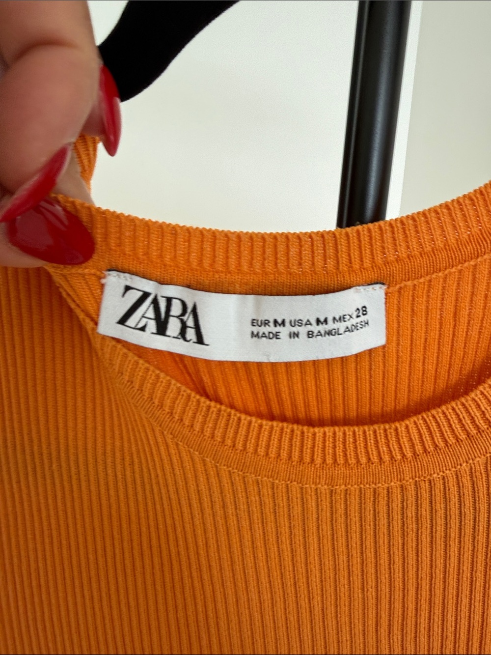 Zara Orange Ribbed Crewneck Maxi Dress - Picture 3 of 3